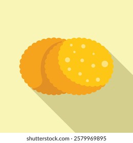Round cracker icon. Flat illustration of round cracker icon for web design