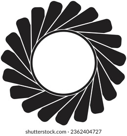 Un logo creativo redondo con forma de flor.