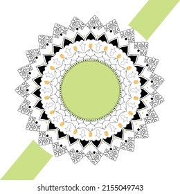 Round creative mandala on white isolated background. 