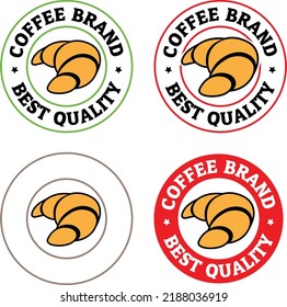 Round Croissant Icon With Text Isolated On A White Background