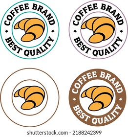 Round Croissant Icon With Text Isolated On A White Background