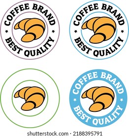 Round Croissant Icon With Text Isolated On A White Background