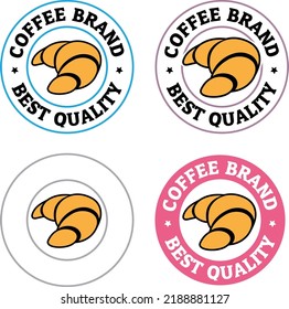 Round Croissant Icon With Text Isolated On A White Background