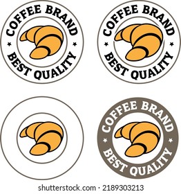 Round Croissant Icon With Text Isolated On A White Background