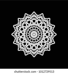 Round crotchet design element, vector