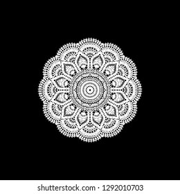 Round crotchet/lace design element, vector