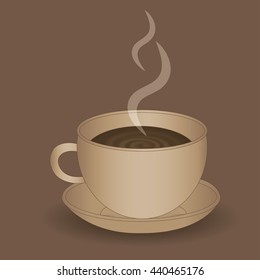 round cup of hot coffee, coffee cup, vector design, brown background, illustration
espresso, mocha, drawing white 