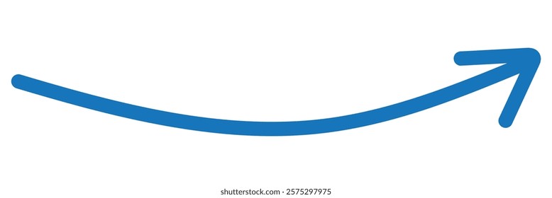 Round curl long arrow. Thin arrow curled symbol icon. Arrow swish sign.	