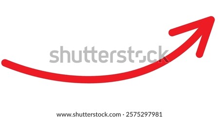 Round curl long arrow. Thin arrow curled symbol icon. Arrow swish sign.	