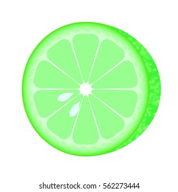 round cut fresh lime slice sour