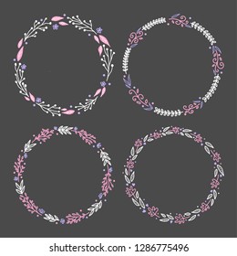round cute floral frame