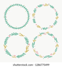 round cute floral frame
