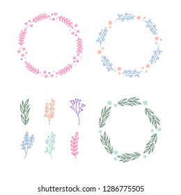round cute floral frame
