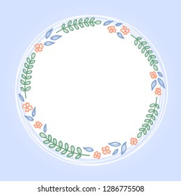 round cute floral frame