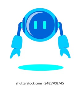 round cute robot that hovers or flies, modern intelligent robot is ready to serve you, robot vector design
