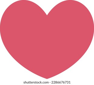 Round and cute simple red heart