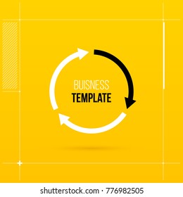 Round cycle template with three segments in elegant techno style.