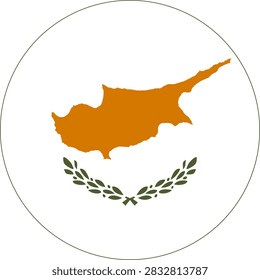Round Cyprus Flag Vector Icon Circular Cypriot Flag Button Element