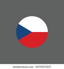 Round Czech Republic flag emblem design element