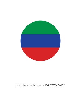 Round Dagestan flag emblem design element