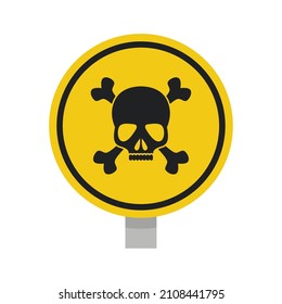 Round danger sing icon. Flat illustration of round danger sing vector icon isolated on white background