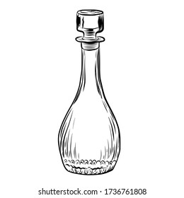 Round decanter hand drawn vector illustration isolated on white background