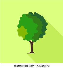 Round deciduous tree icon. Flat illustration of round deciduous tree vector icon for web