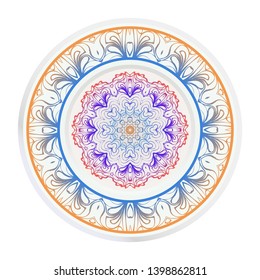 Round decoration frame and mandala ornament. vector illustration.