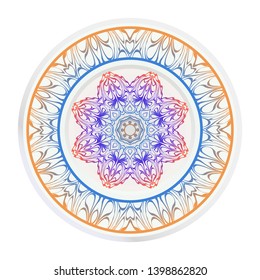 Round decoration frame and mandala ornament. vector illustration.