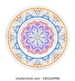 Round decoration frame and mandala ornament. vector illustration.