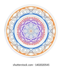 Round decoration frame and mandala ornament. vector illustration.