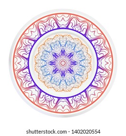 Round decoration frame and mandala ornament. vector illustration.