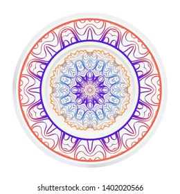 Round decoration frame and mandala ornament. vector illustration.