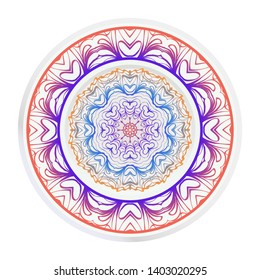 Round decoration frame and mandala ornament. vector illustration.