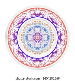 Round decoration frame and mandala ornament. vector illustration.