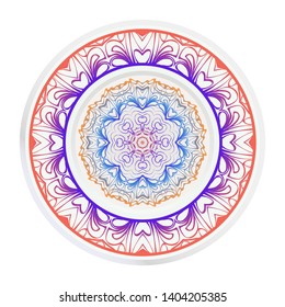Round decoration frame and mandala ornament. vector illustration.