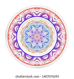 Round decoration frame and mandala ornament. vector illustration.