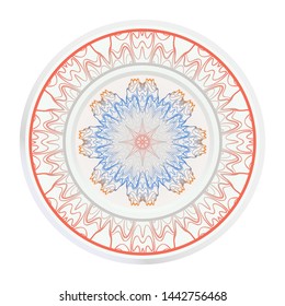 Round decoration frame and mandala ornament. vector illustration.