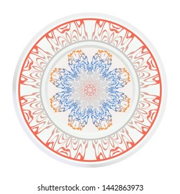 Round decoration frame and mandala ornament. vector illustration.