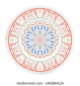 Round decoration frame and mandala ornament. vector illustration.