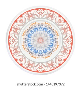 Round decoration frame and mandala ornament. vector illustration.