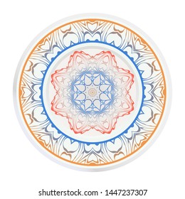 Round decoration frame and mandala ornament. vector illustration.