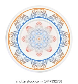 Round decoration frame and mandala ornament. vector illustration.