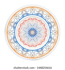 Round decoration frame and mandala ornament. vector illustration.