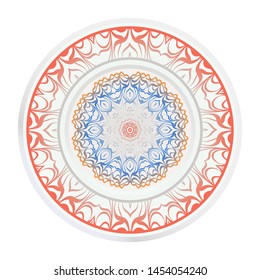 Round decoration frame and mandala ornament. vector illustration.