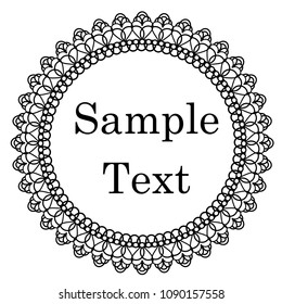 Round decoration lease, background material, ornament, classical design, black and white