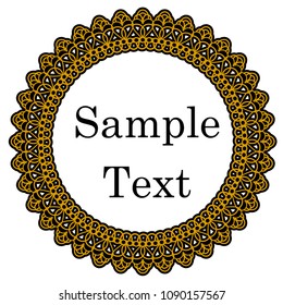 Round decoration lease, background material, ornament, classical design,gold