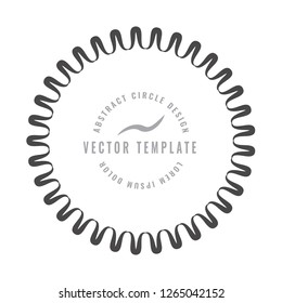 Round Decorative Border Frame with wavy line. Vector illustration.