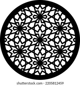 Round Decorative Coaster Design. Laser Cut Coaster. Laser Cutting Panel. Ornamental Pattern Design