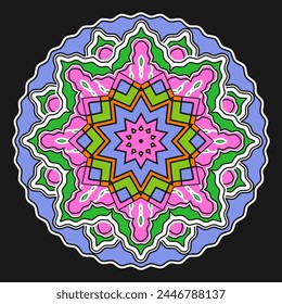 Round decorative element with a simple pattern. Version No. 8. Vector illustration